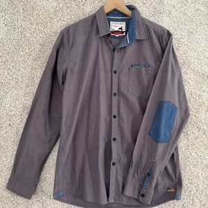 Wrangler Men Long Sleeve Elbow Patch Button-Down Pocket‎ Shirt L